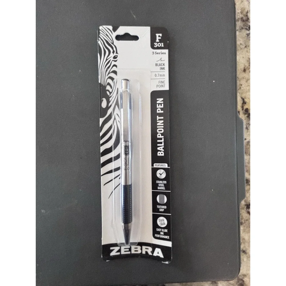 F301 Brand New Zebra .7‎ MM Fine Point Ballpoint Pen, Black Ink 3092
